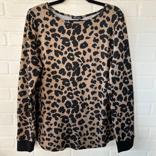 Top Long Sleeve By Pink Clover In Animal Print, Size: L