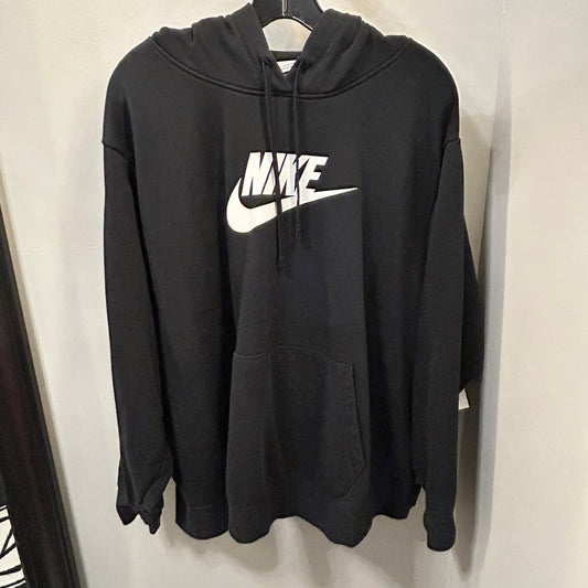 Athletic Sweatshirt Hoodie By Nike In Black & White, Size: 3x