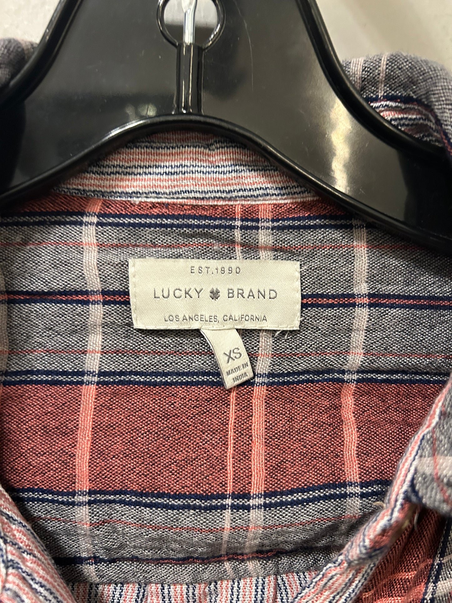 Top Long Sleeve By Lucky Brand In Grey & Red, Size: Xs