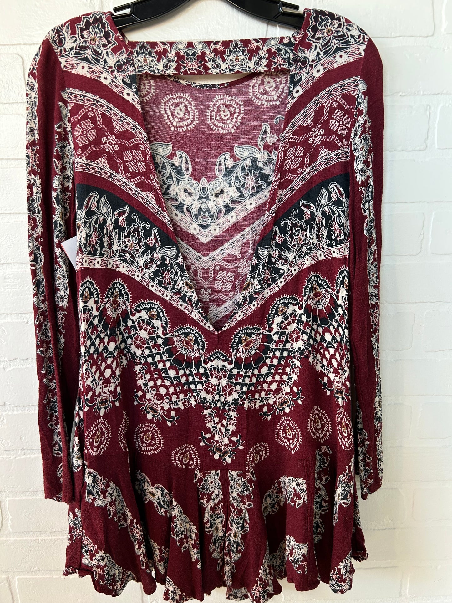 Tunic Long Sleeve By Free People In Red, Size: Xs