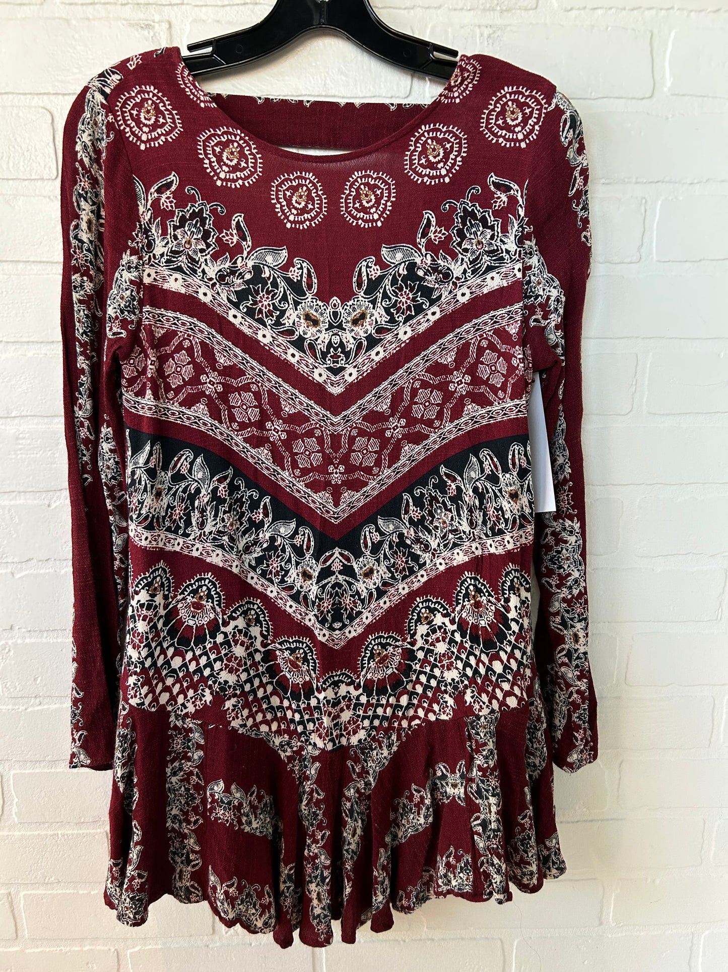 Tunic Long Sleeve By Free People In Red, Size: Xs