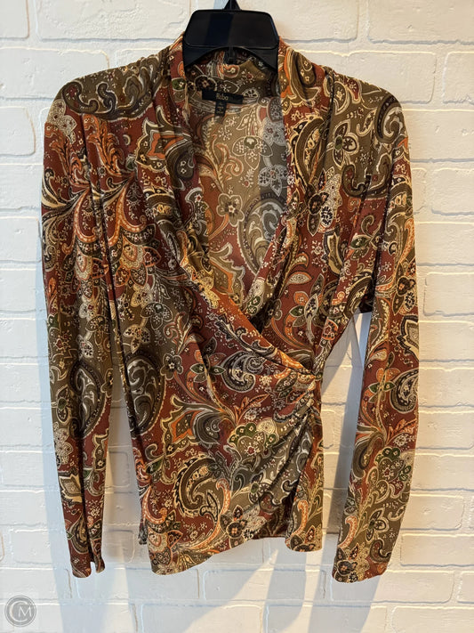 Top Long Sleeve By Reba In Tan, Size: Xl