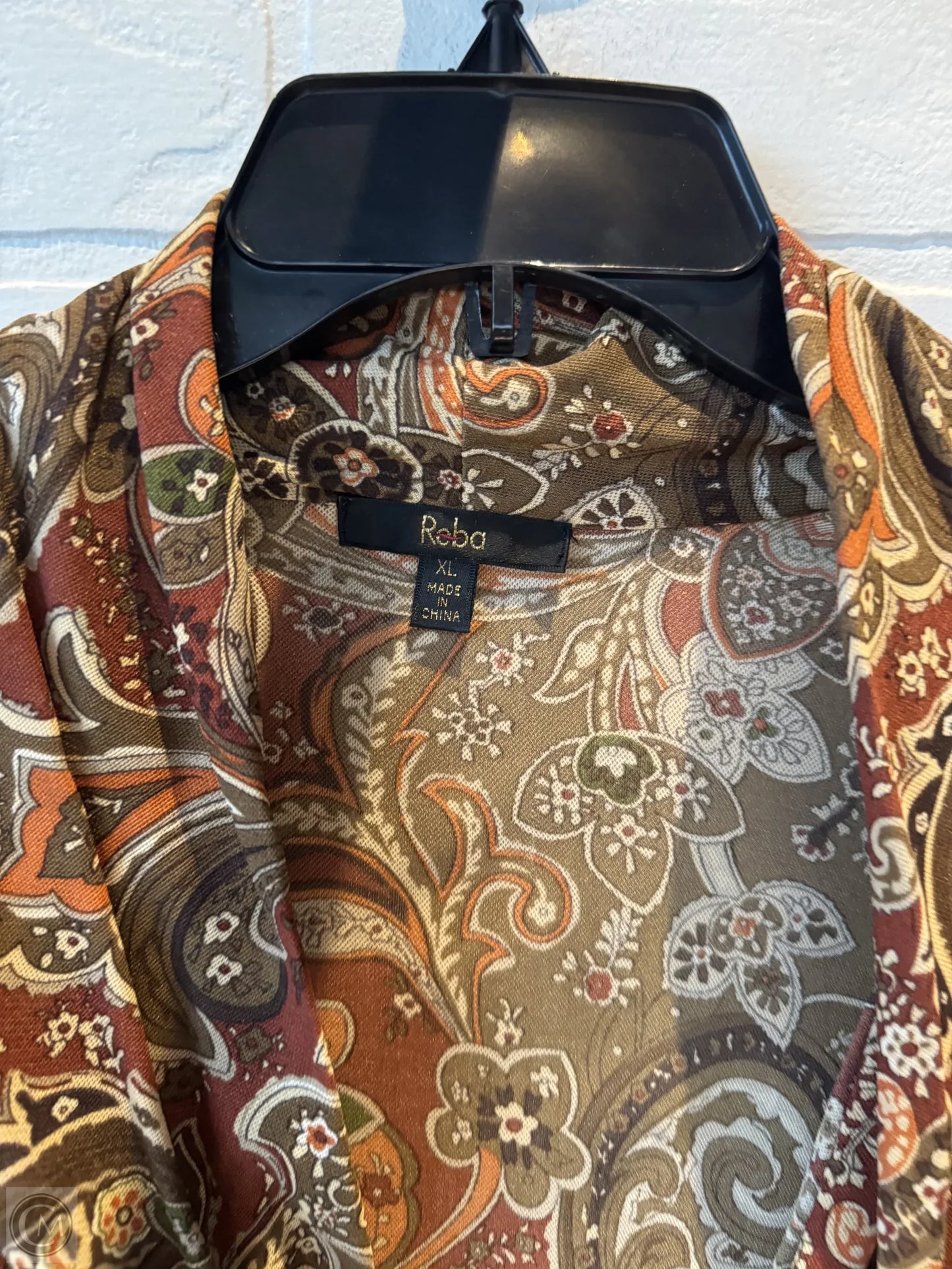 Top Long Sleeve By Reba In Tan, Size: Xl