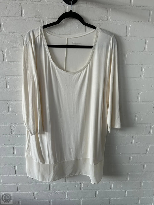 Top 3/4 Sleeve By Lane Bryant In Cream, Size: 1x