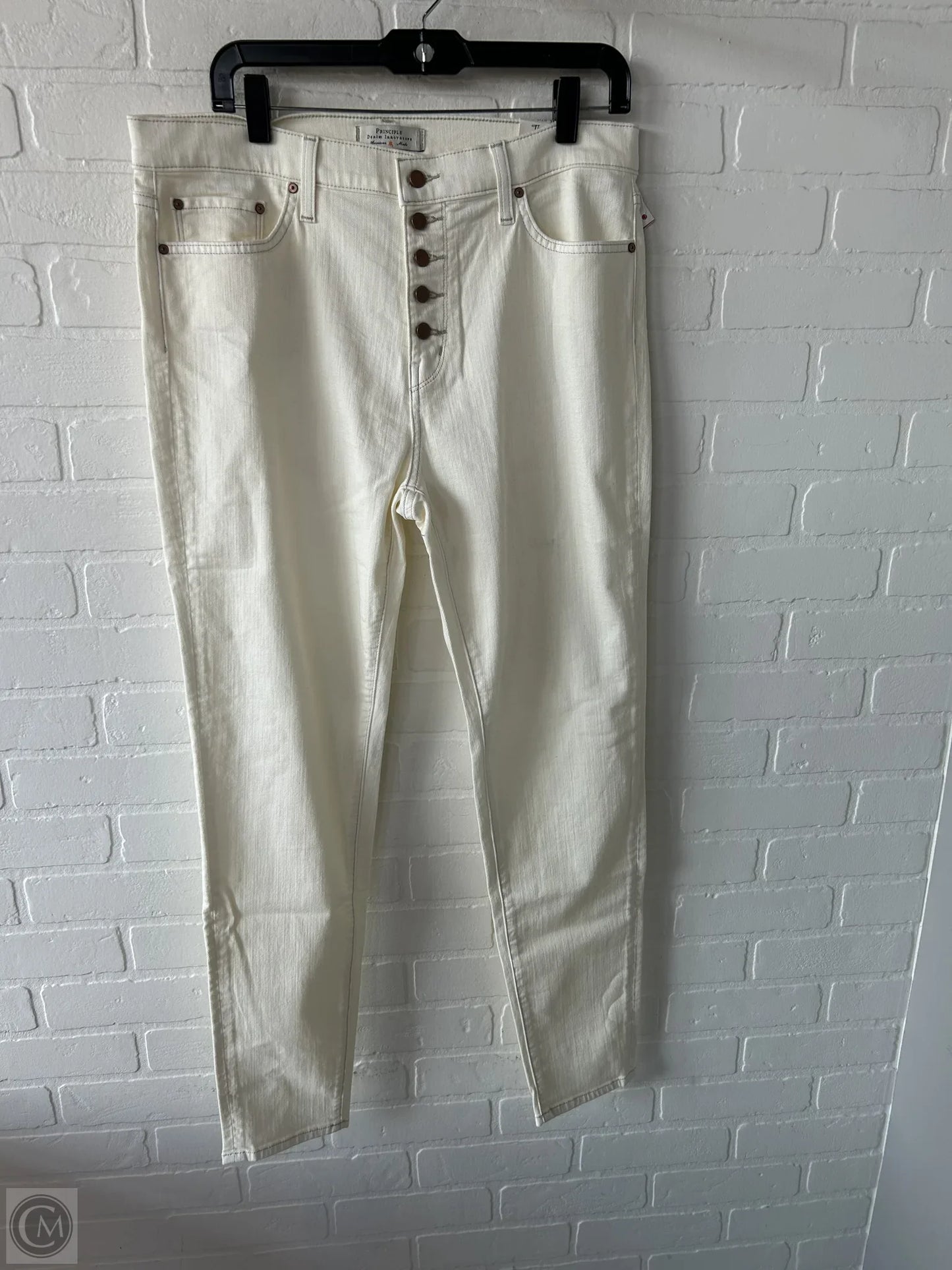 Jeans Skinny By  principle  In Cream Denim, Size: 14
