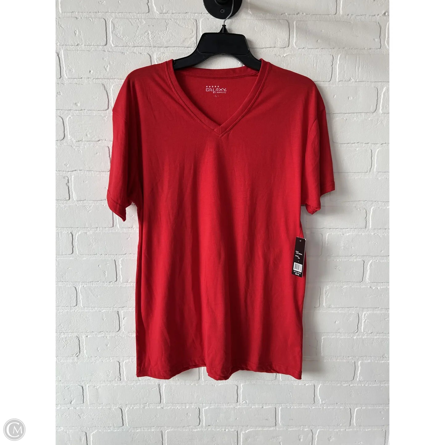 Top Short Sleeve Basic By galaxy by harvic In Red, Size: L