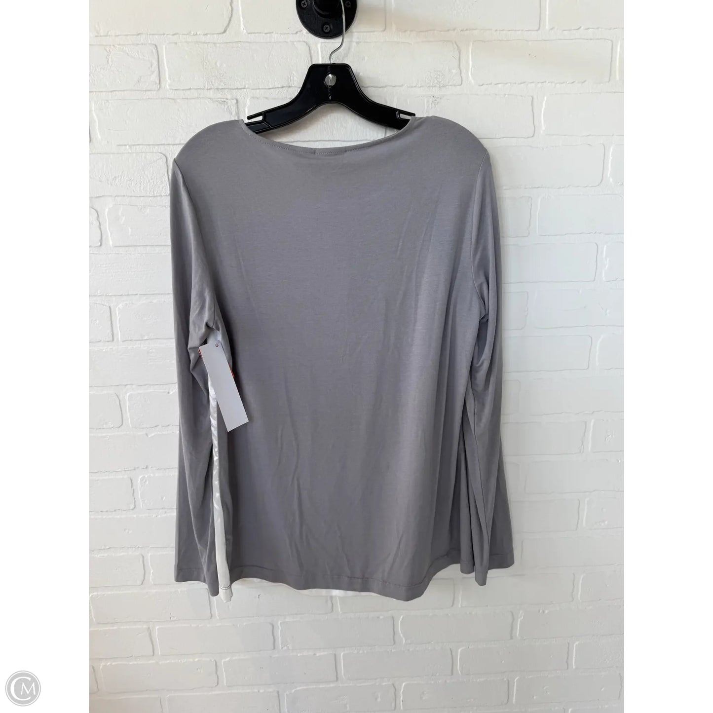 Top Long Sleeve By Tribal In Grey, Size: L