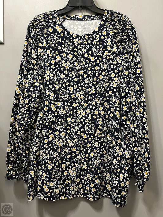 Tunic Long Sleeve By J. Jill In Blue & Yellow, Size: 3x