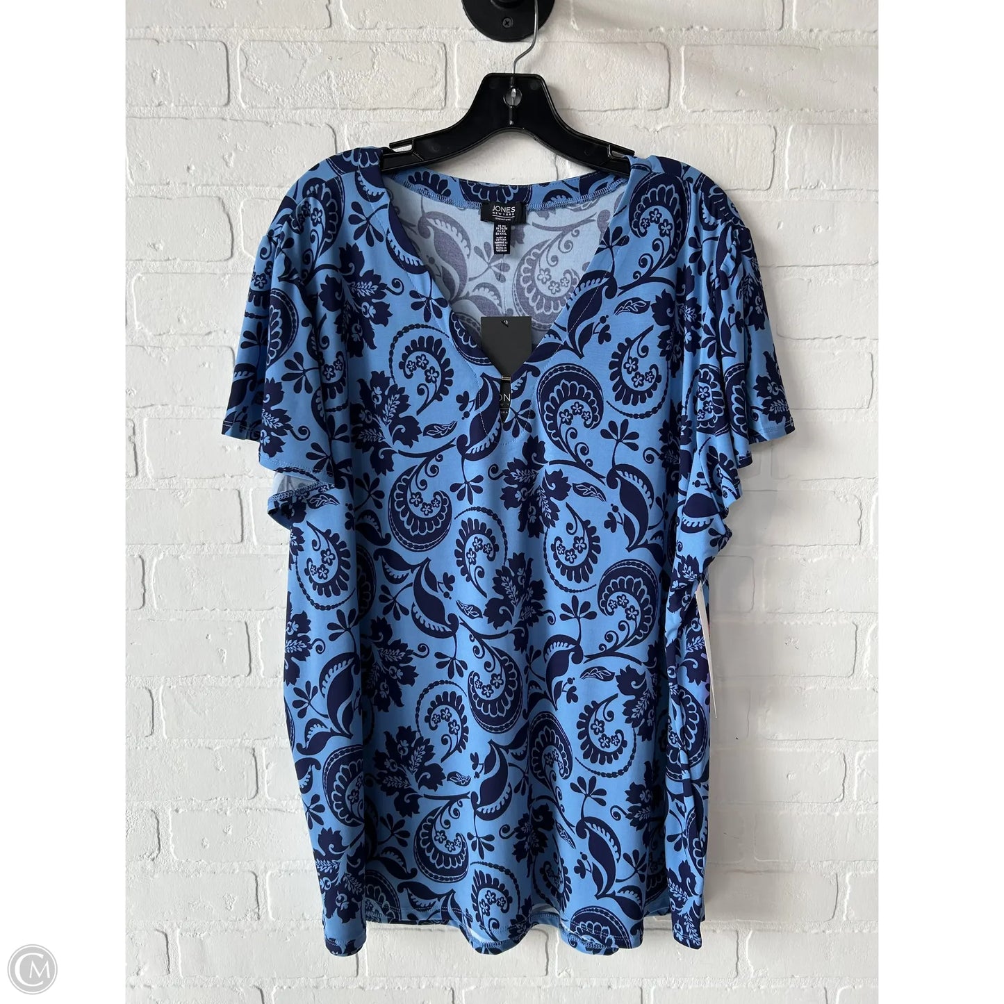 Top Short Sleeve By Jones New York In Blue, Size: 3x