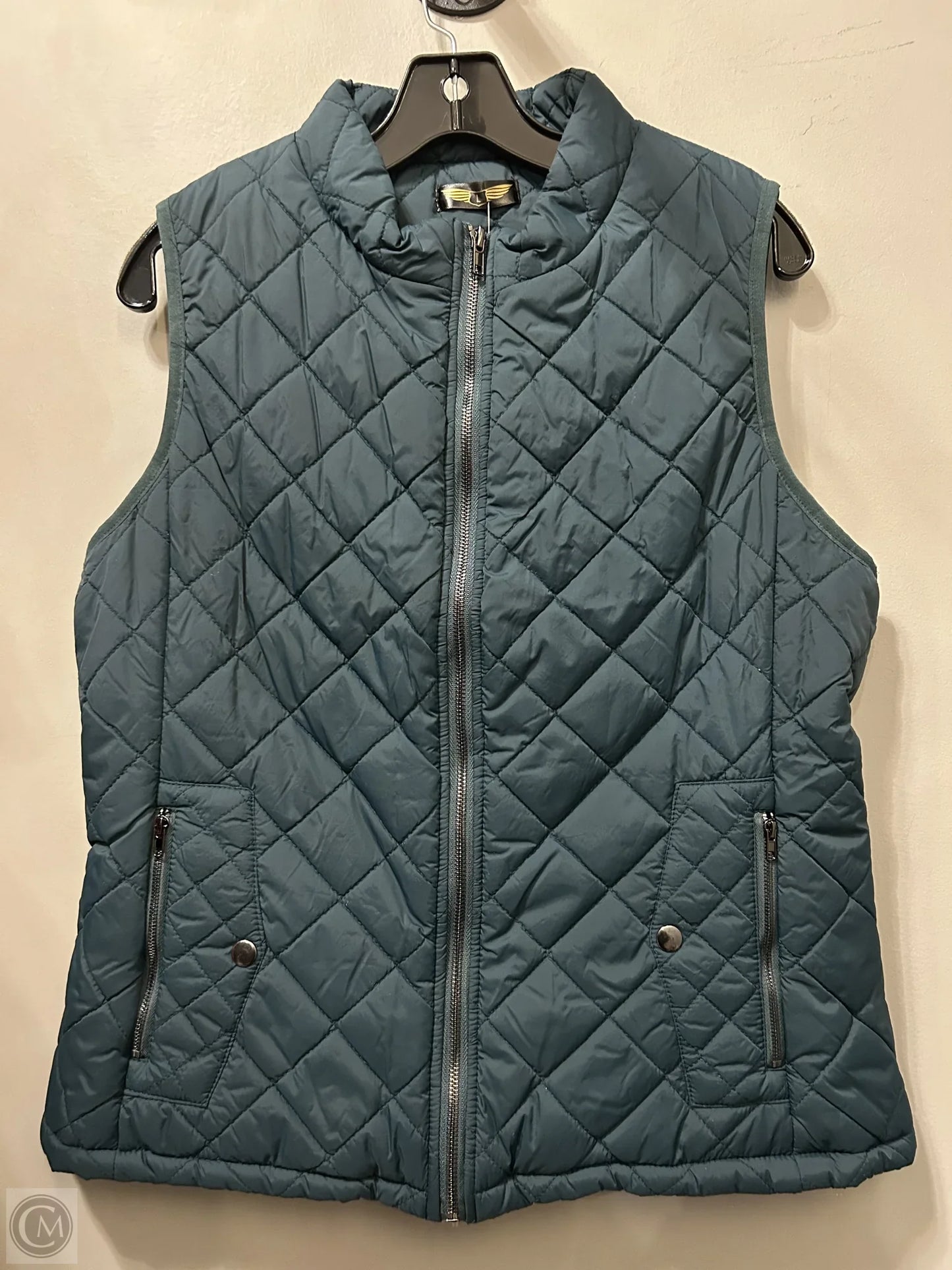 Vest Puffer & Quilted By Clothes Mentor In Green, Size: L