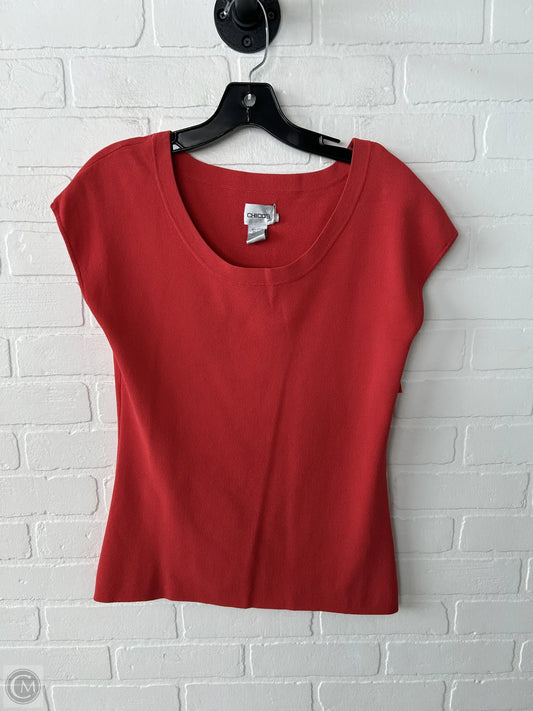 Top Sleeveless By Chicos In Red, Size: S