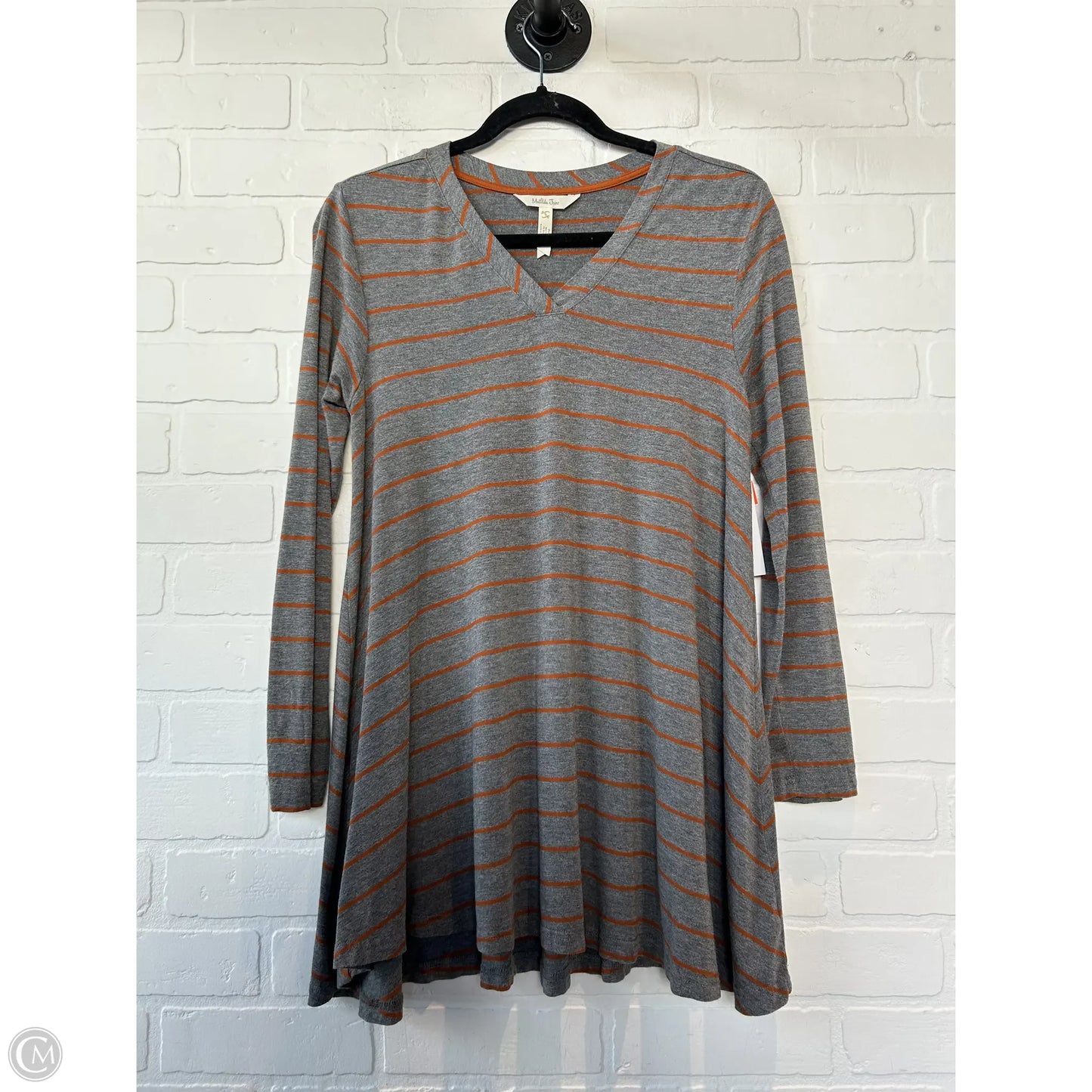 Top Long Sleeve By Matilda Jane In Grey & Orange, Size: S