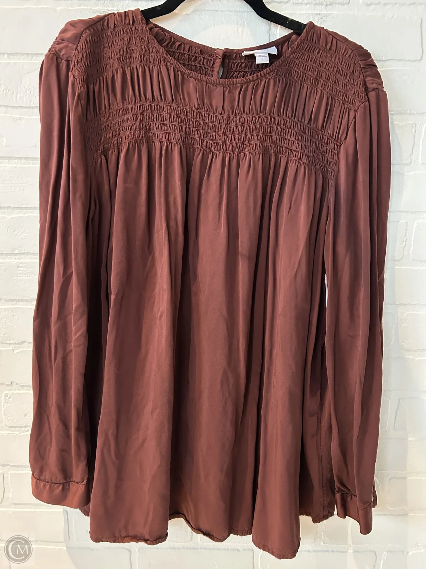 Top Long Sleeve By J. Jill In Brown, Size: L