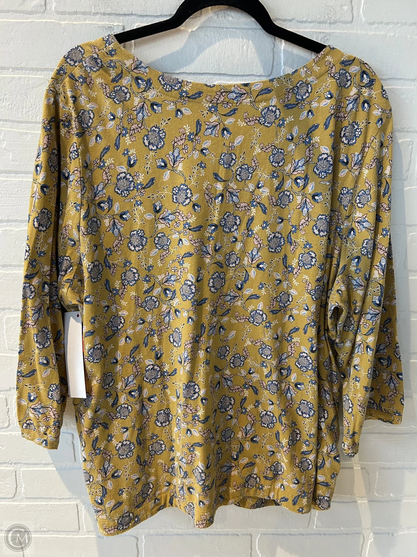 Top Long Sleeve By Pure Jill In Yellow, Size: 3x