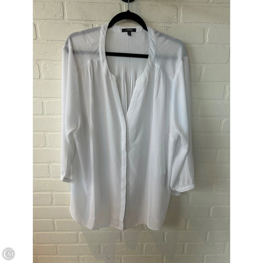 Top Long Sleeve By Not Your Daughters Jeans In White, Size: 2x