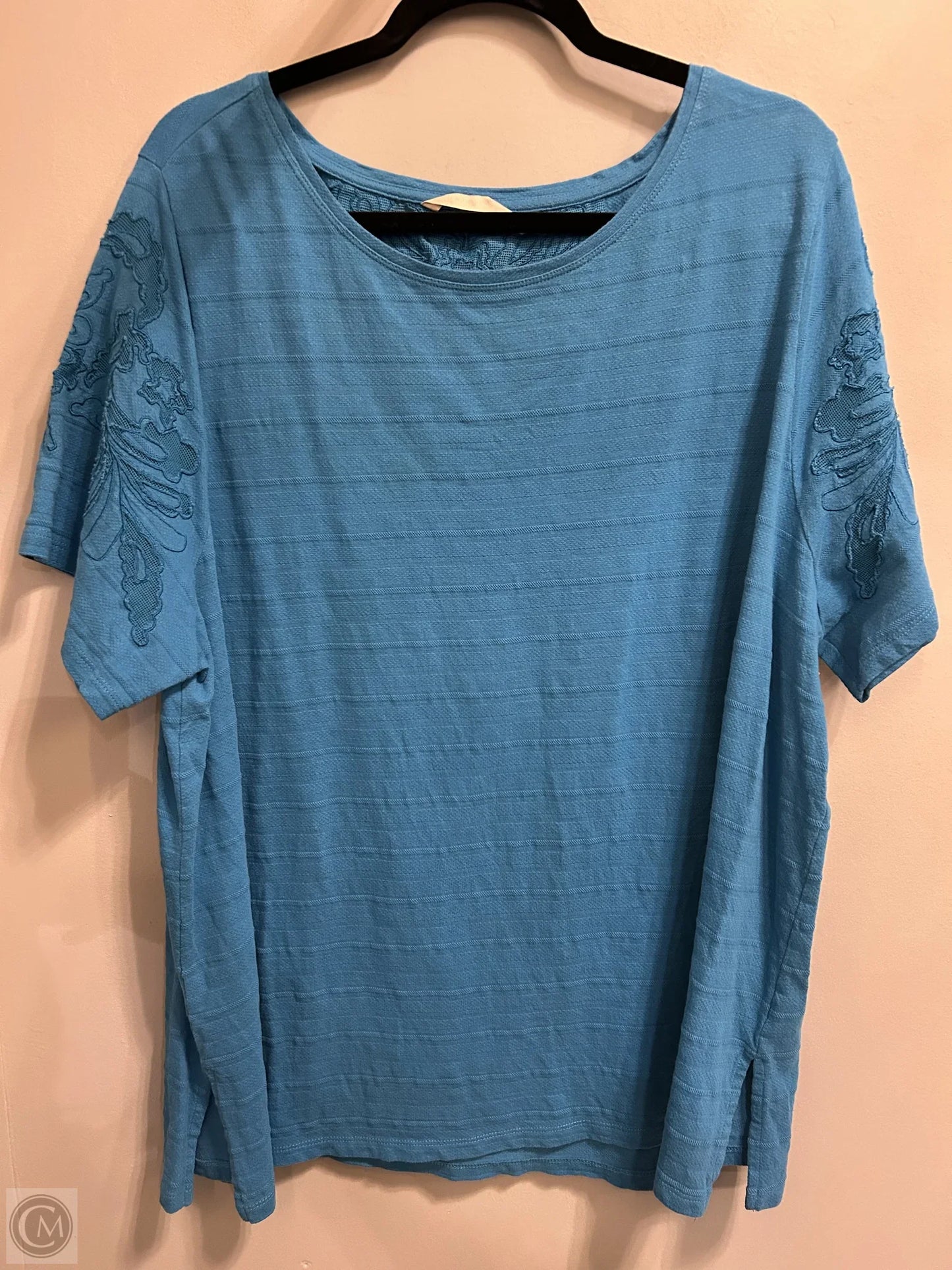 Top Short Sleeve By Soft Surroundings In Blue, Size: 3x