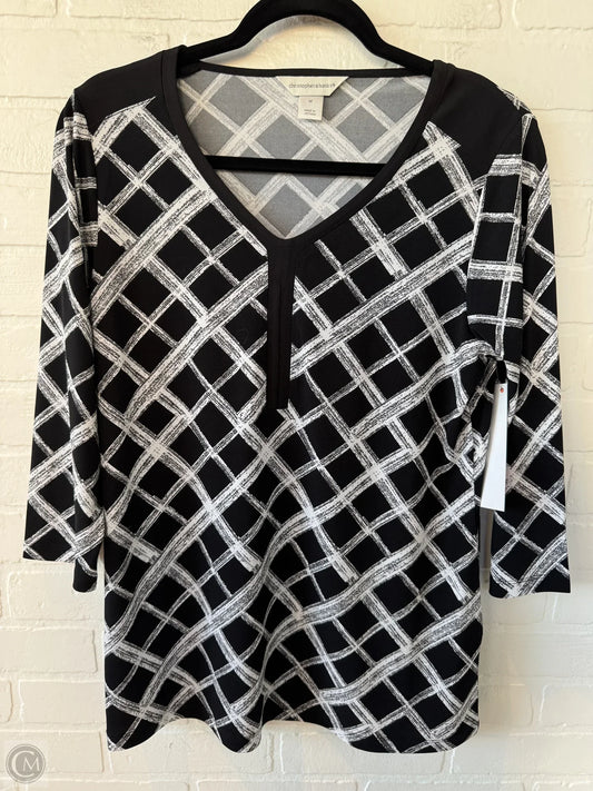 Top Long Sleeve By Christopher And Banks In Black & White, Size: M