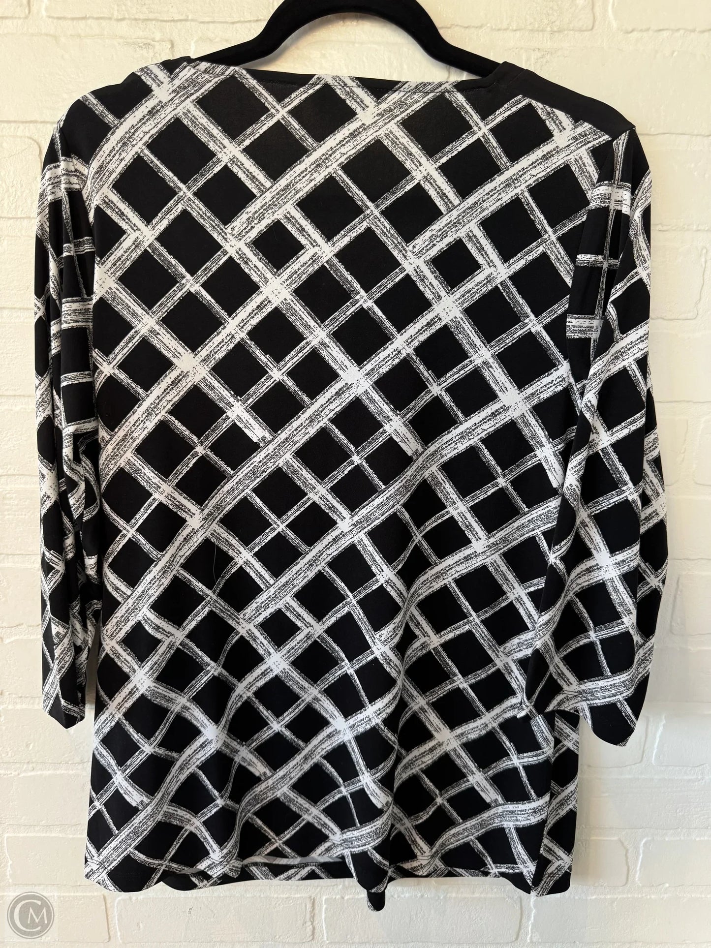 Top Long Sleeve By Christopher And Banks In Black & White, Size: M