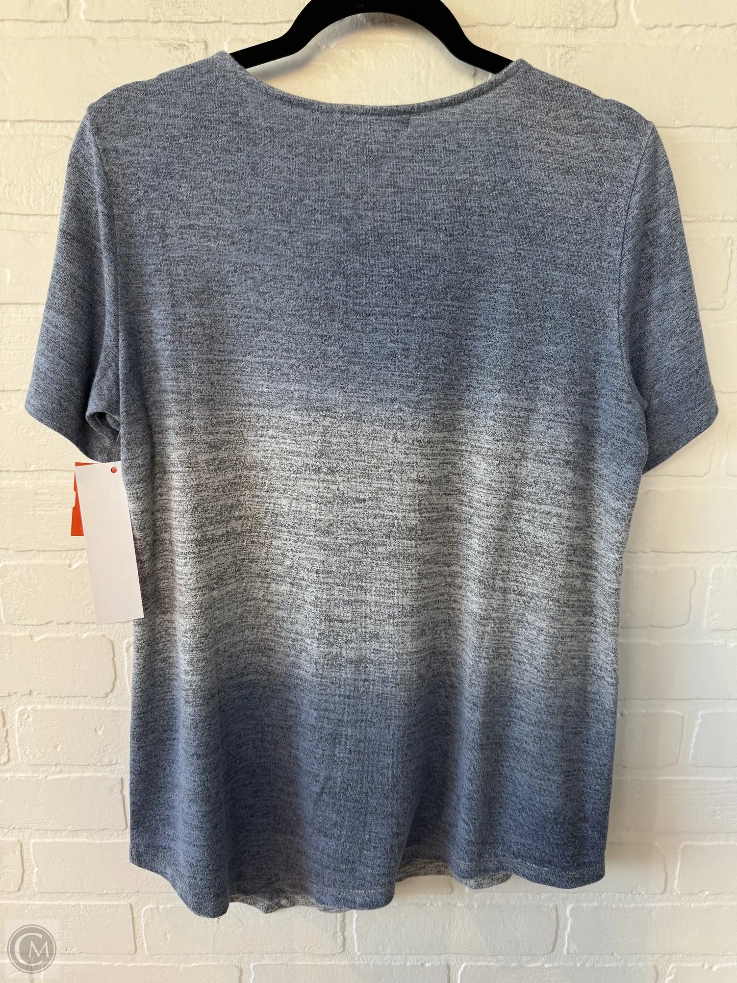 Top Short Sleeve By Christopher And Banks In Blue & Grey, Size: M