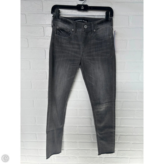 Jeans Skinny By Express In Grey Denim, Size: 0