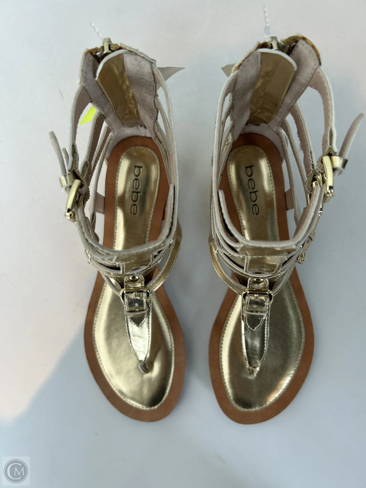 Sandals Flats By Bebe In Gold, Size: 7