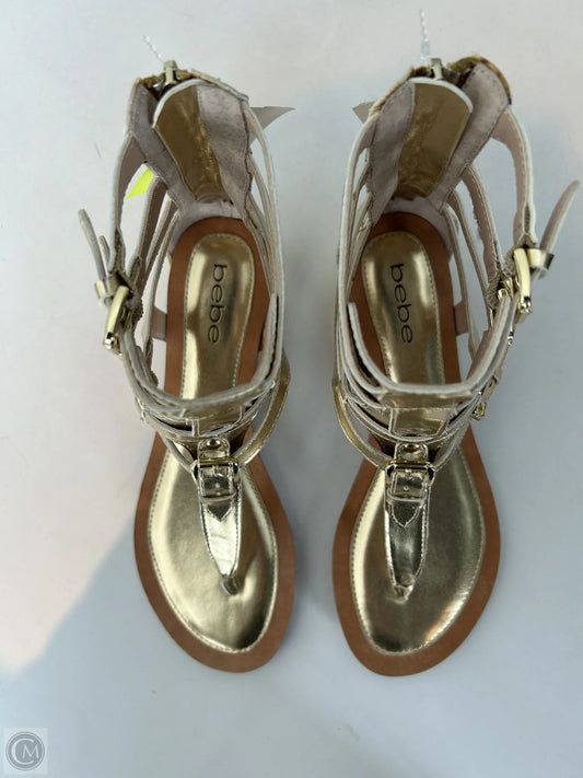 Sandals Flats By Bebe In Gold, Size: 7