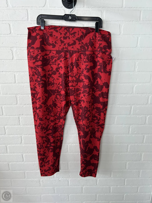 Athletic Leggings By Zella In Red, Size: 20
