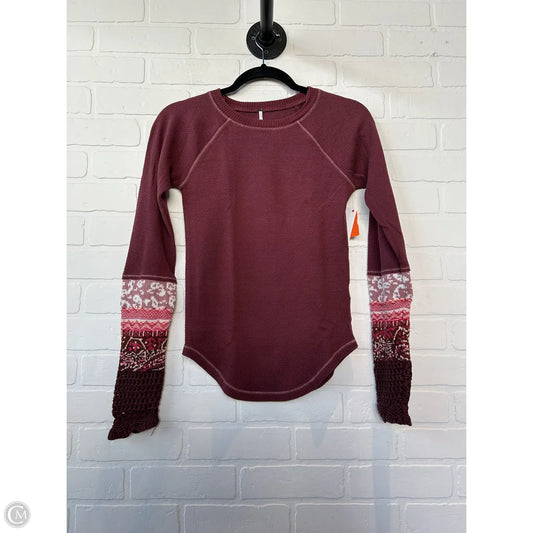 Top Long Sleeve By Free People In Pink, Size: S