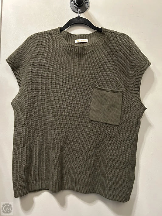 Vest Sweater By Clothes Mentor In Green, Size: L