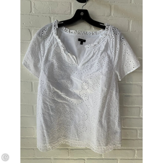 Top Short Sleeve By Talbots In White, Size: L