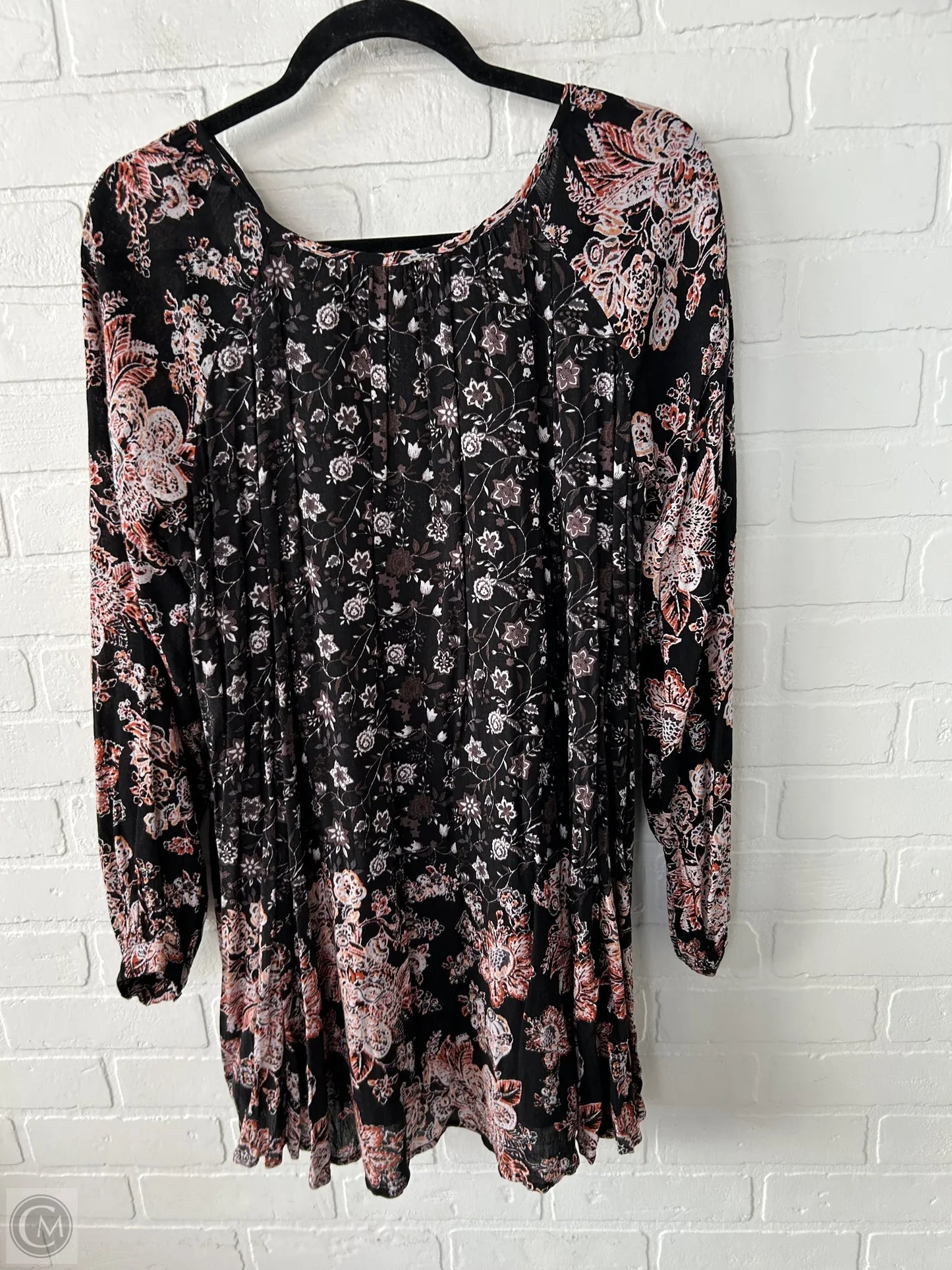 Tunic Long Sleeve By Free People In Black & Pink, Size: Xs