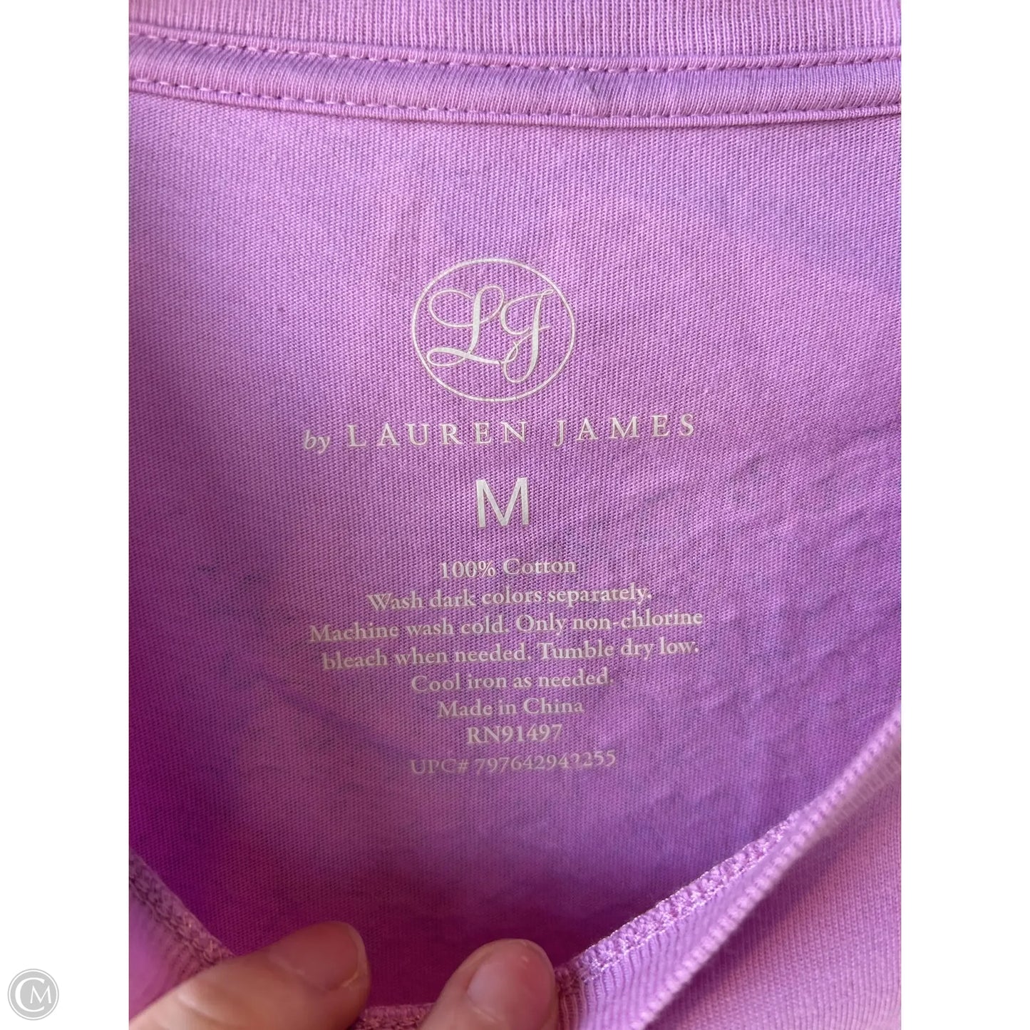 Top Long Sleeve Basic By Lauren James In Purple, Size: M