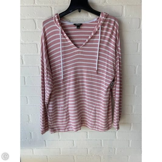 Top Long Sleeve By Buffalo David Bitton In Pink & White, Size: L