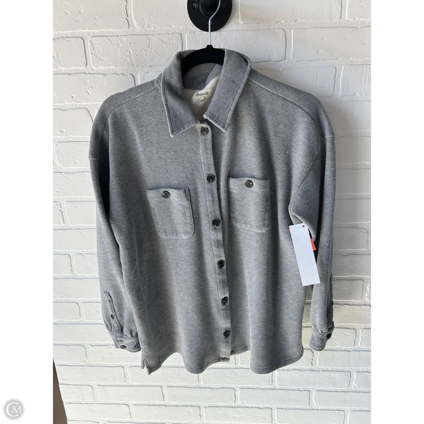 Top Long Sleeve By Madewell In Grey, Size: S