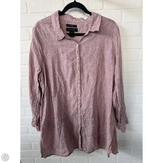 Top Long Sleeve By Tahari By Arthur Levine In Pink, Size: 1x