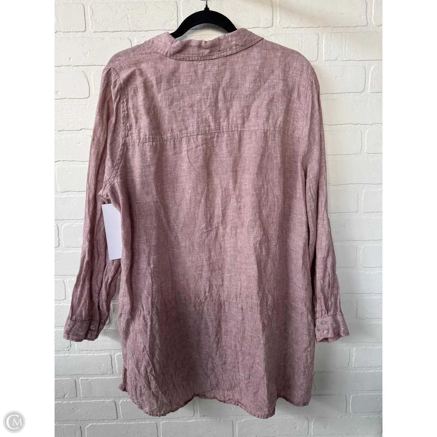 Top Long Sleeve By Tahari By Arthur Levine In Pink, Size: 1x