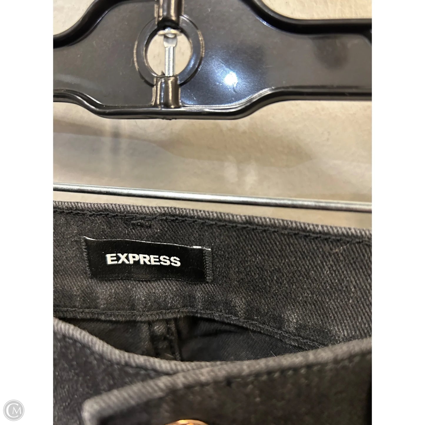 Jeans Straight By Express In Black Denim, Size: 6