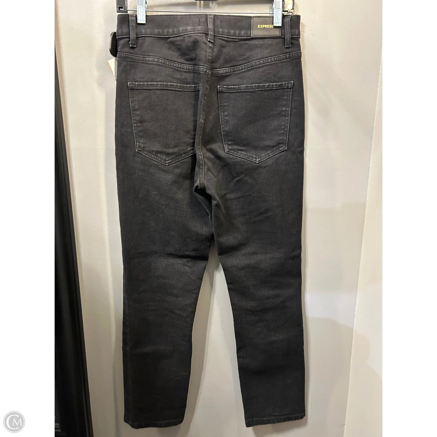 Jeans Straight By Express In Black Denim, Size: 6