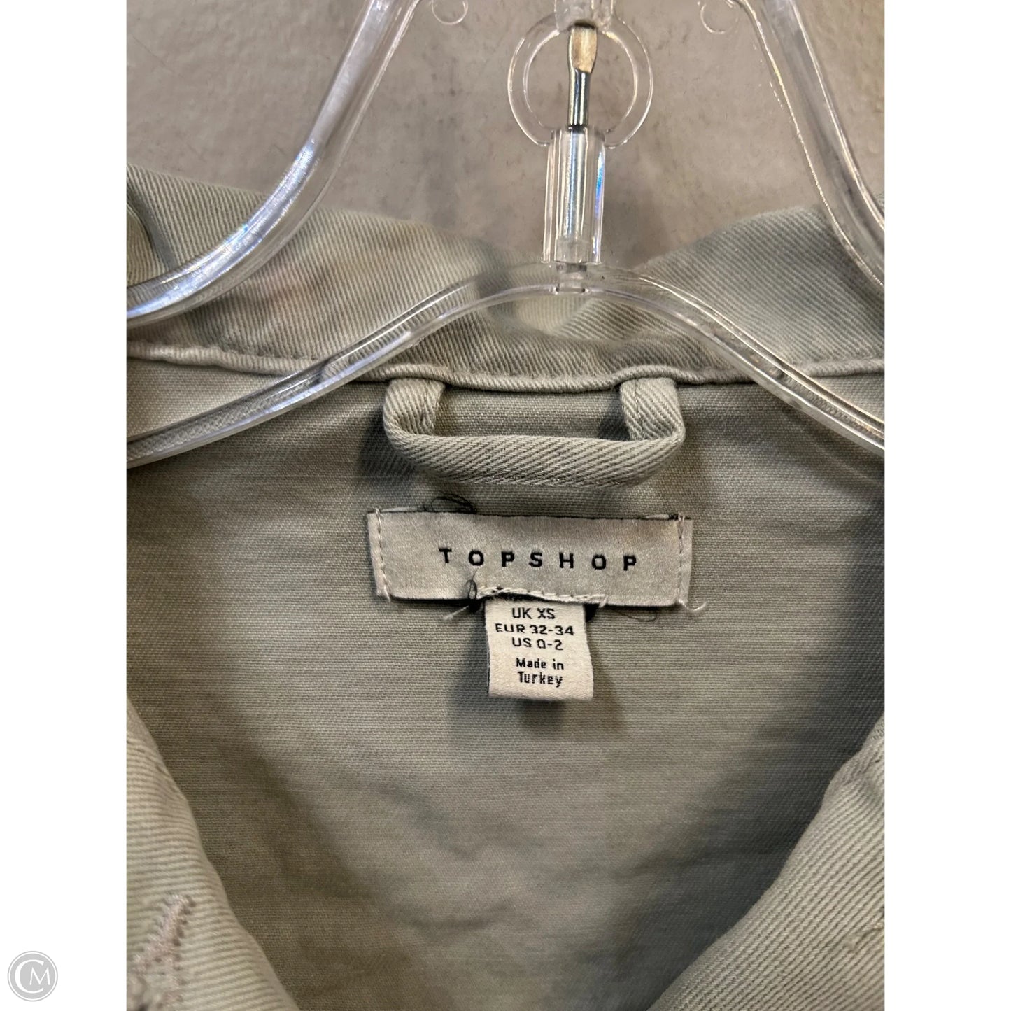 Jacket Shirt By Top Shop In Green, Size: Xs