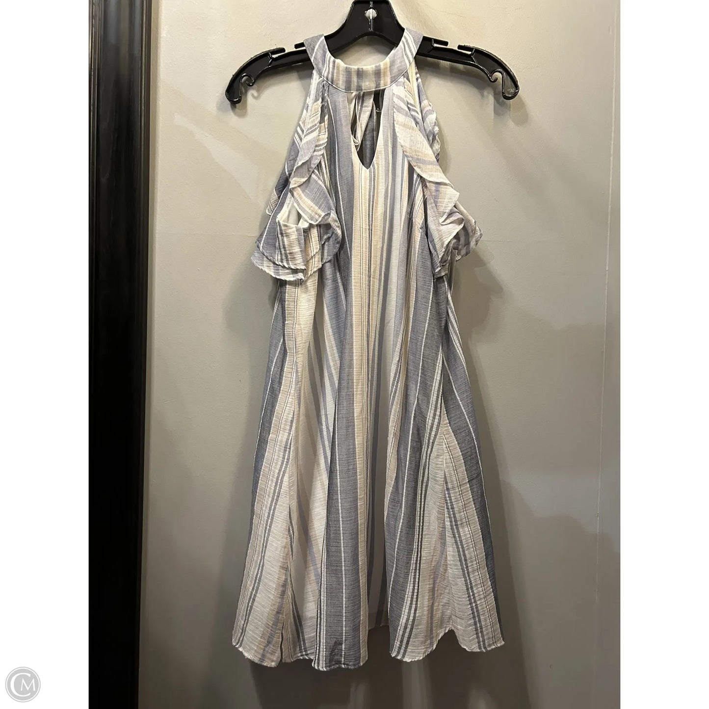Dress Casual Short By JODI KRISTOPHER In Blue & White, Size: S