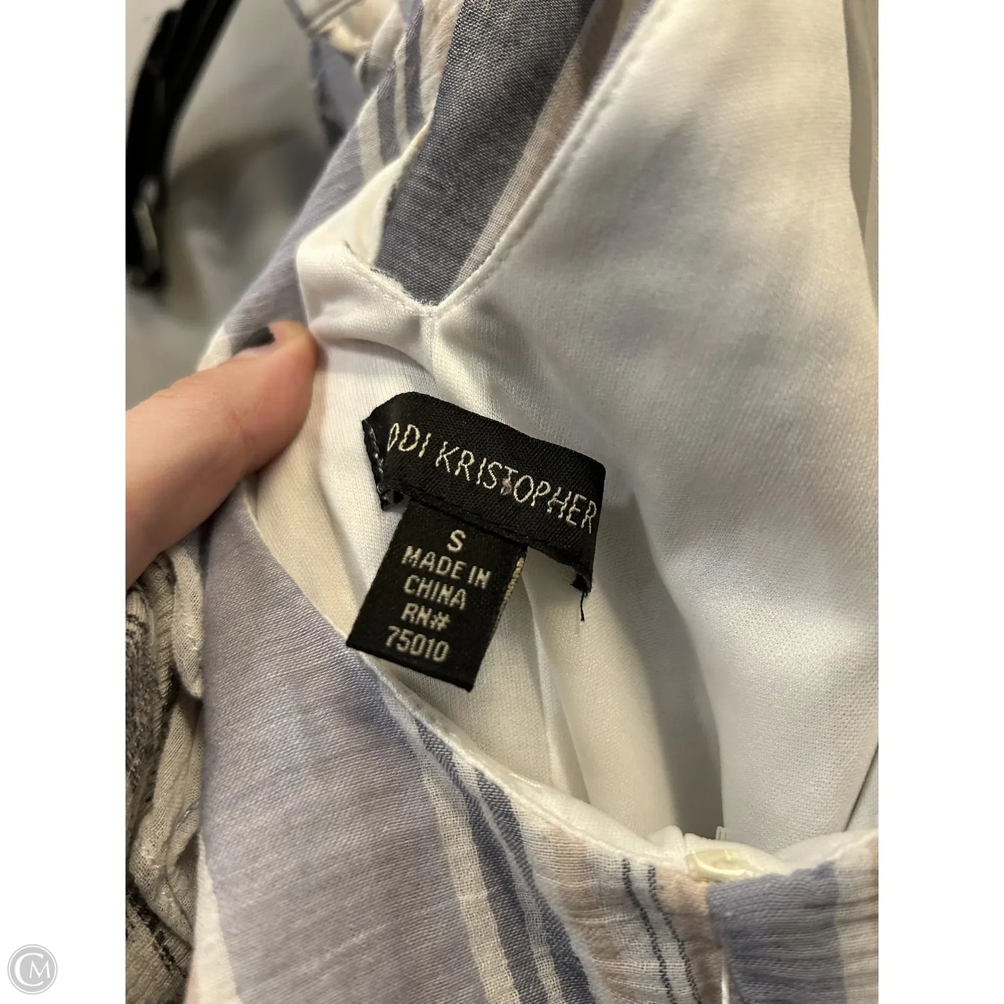 Dress Casual Short By JODI KRISTOPHER In Blue & White, Size: S