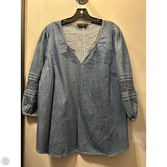 Top Long Sleeve By Lane Bryant In Blue, Size: 1x