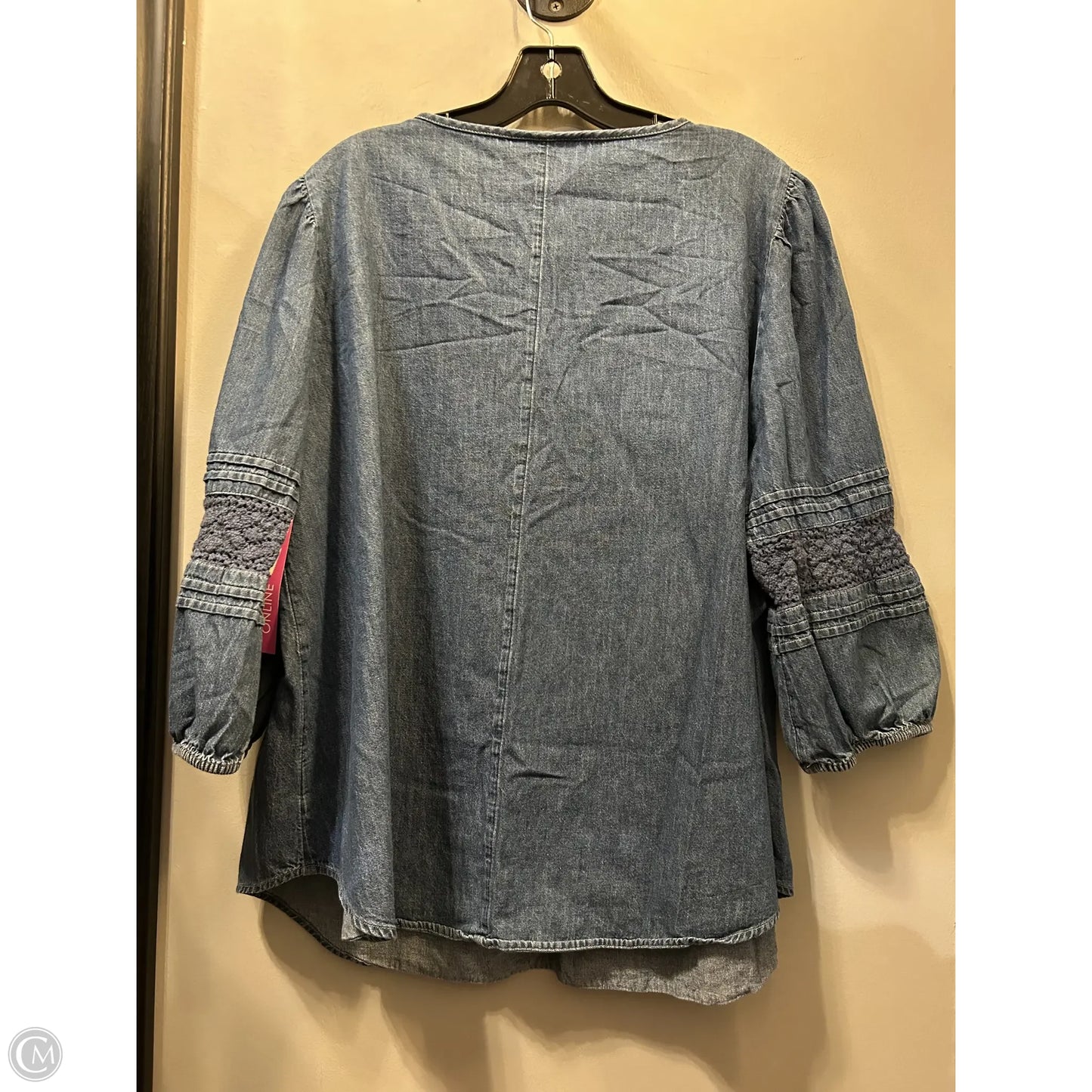 Top Long Sleeve By Lane Bryant In Blue, Size: 1x