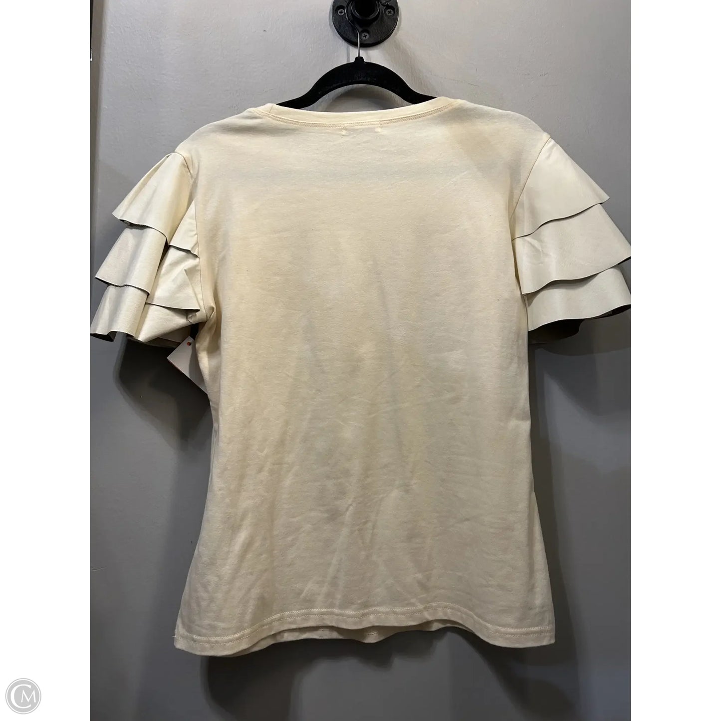 Top Short Sleeve By why dress In Cream, Size: L