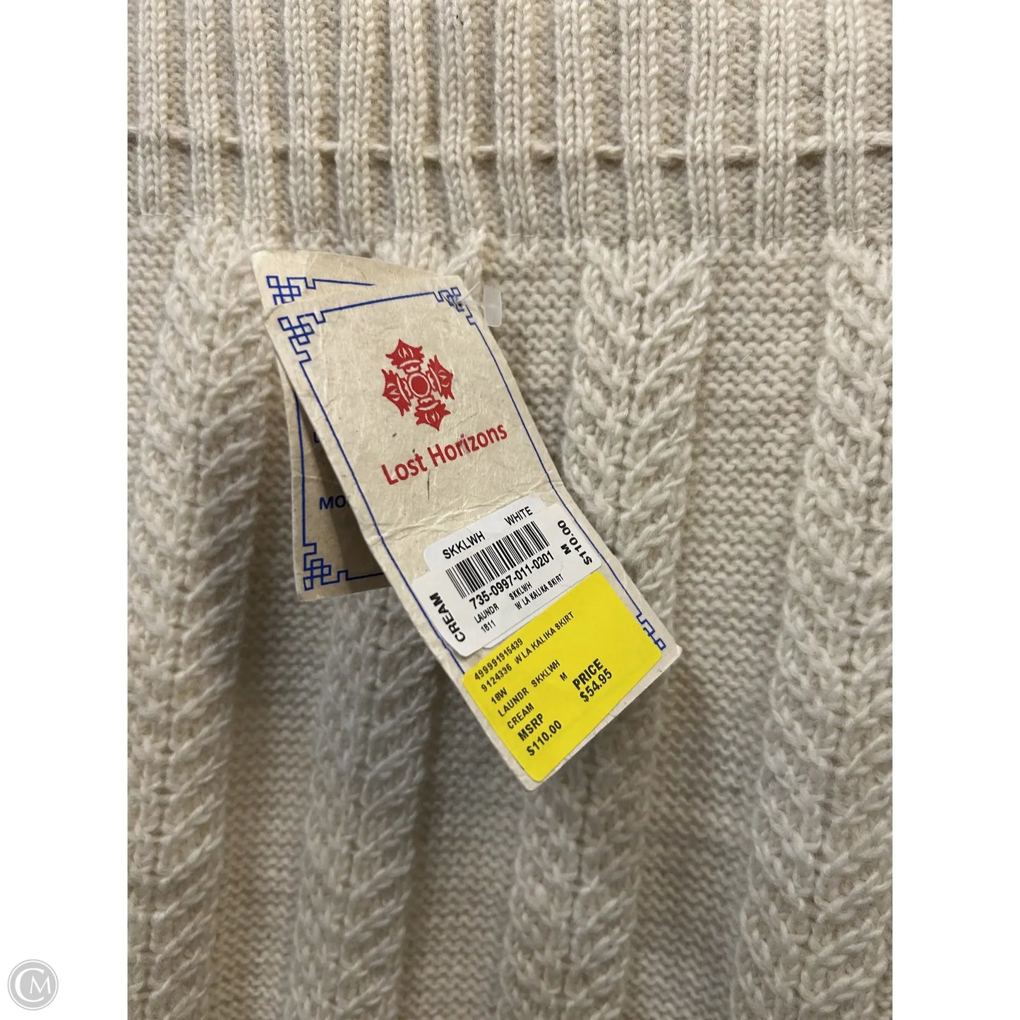 Skirt Mini & Short By  LOST HORIZONS  In Cream & Red, Size: 8