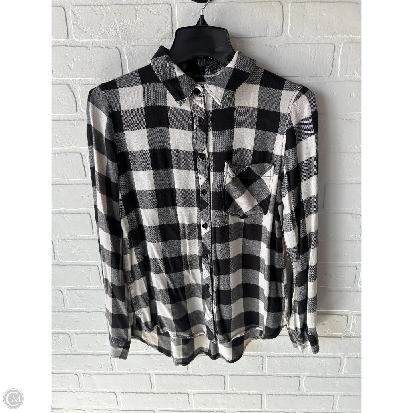 Top Long Sleeve By  BECOOL In Black & White, Size: S