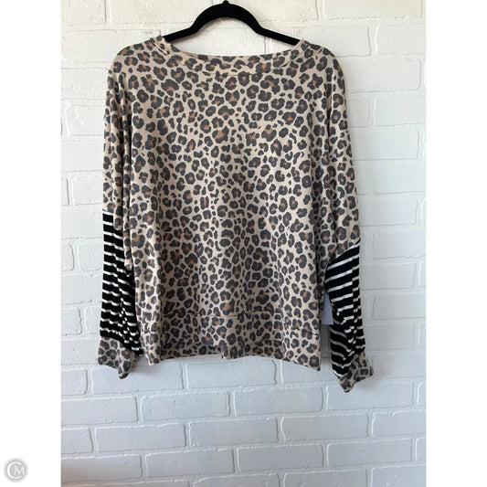 Top Long Sleeve By Sew In Love In Animal Print, Size: M