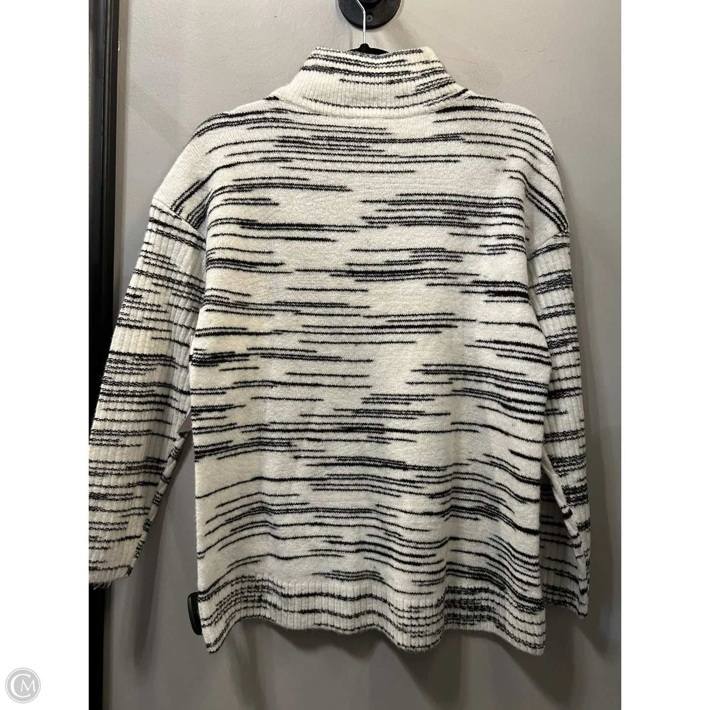 Sweater By Talbots In Black & White, Size: Mp