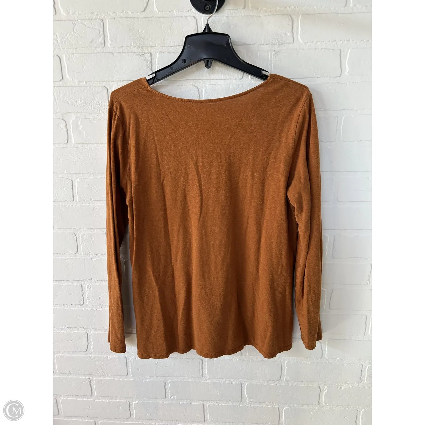 Top Long Sleeve By Garnet Hill In Brown, Size: M