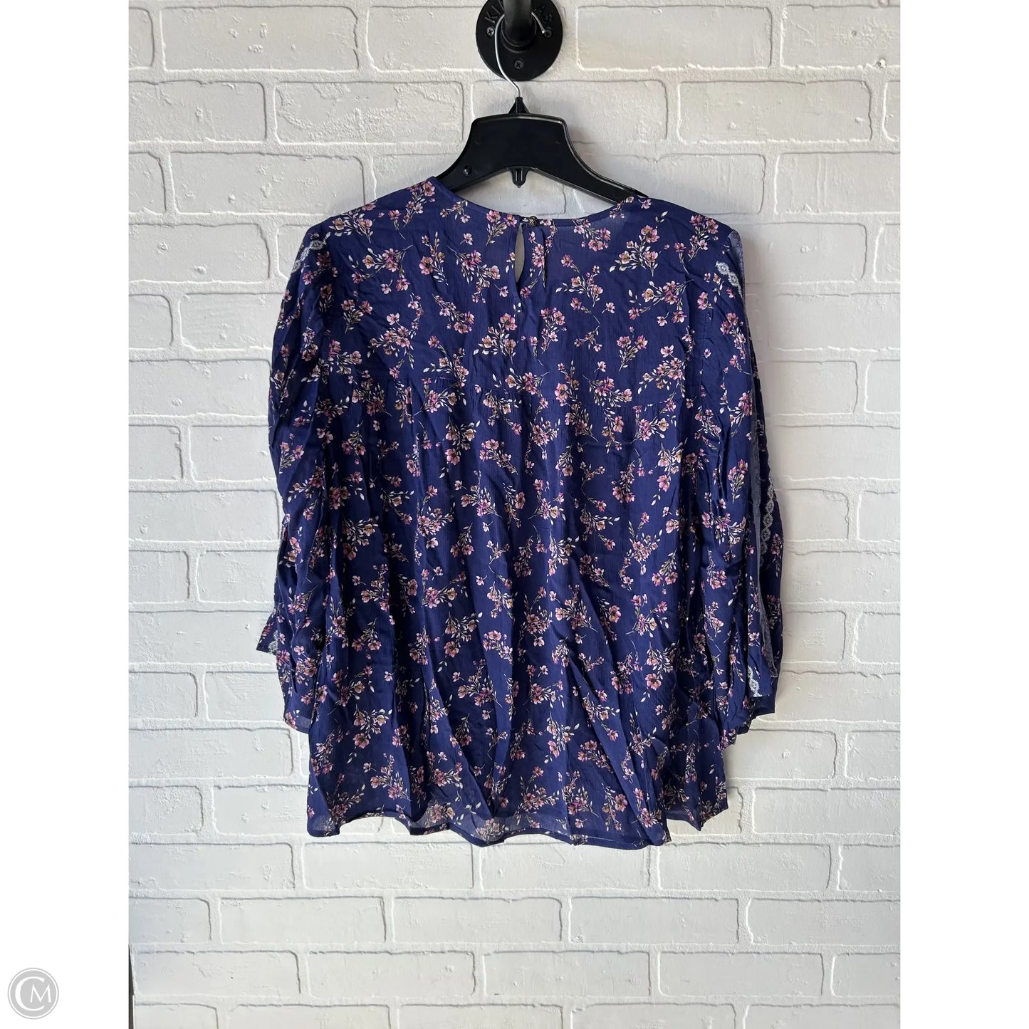 Top Long Sleeve By J. Jill In Blue & Pink, Size: M